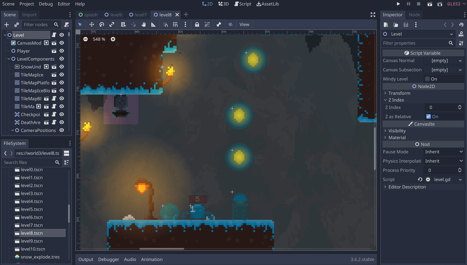 Godot editor — level design in Everplast