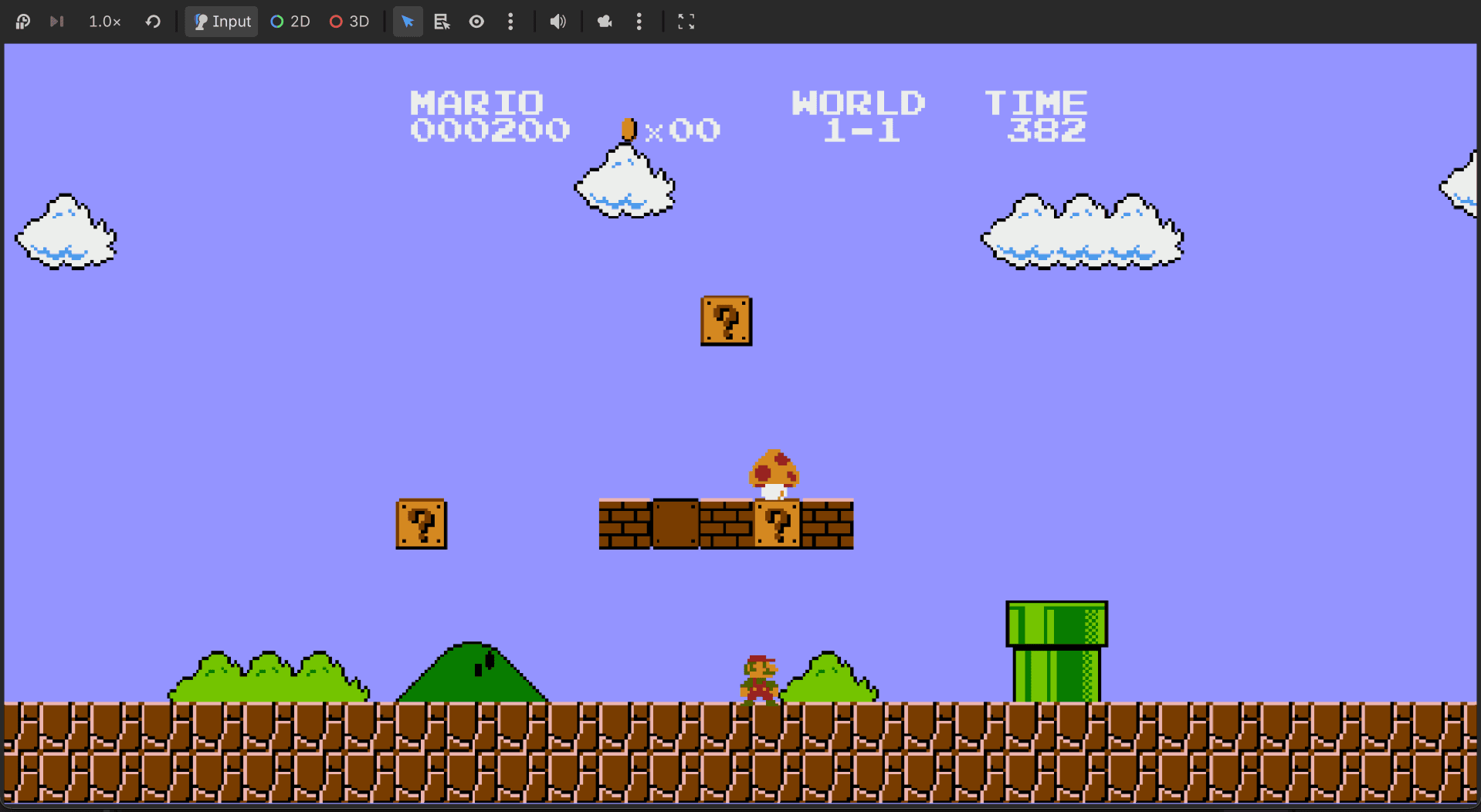 Super Mario Bros. remake — World 1-1 gameplay in Godot
