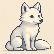 The same arctic fox after PixelNova conversion, showing clean pixel boundaries and limited colors