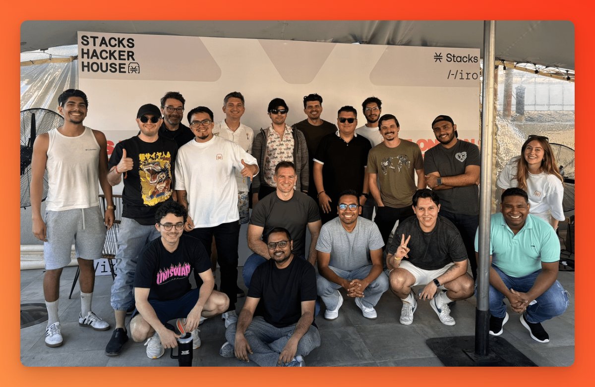 Group photo of all builders at the Stacks Hacker House in Buenos Aires